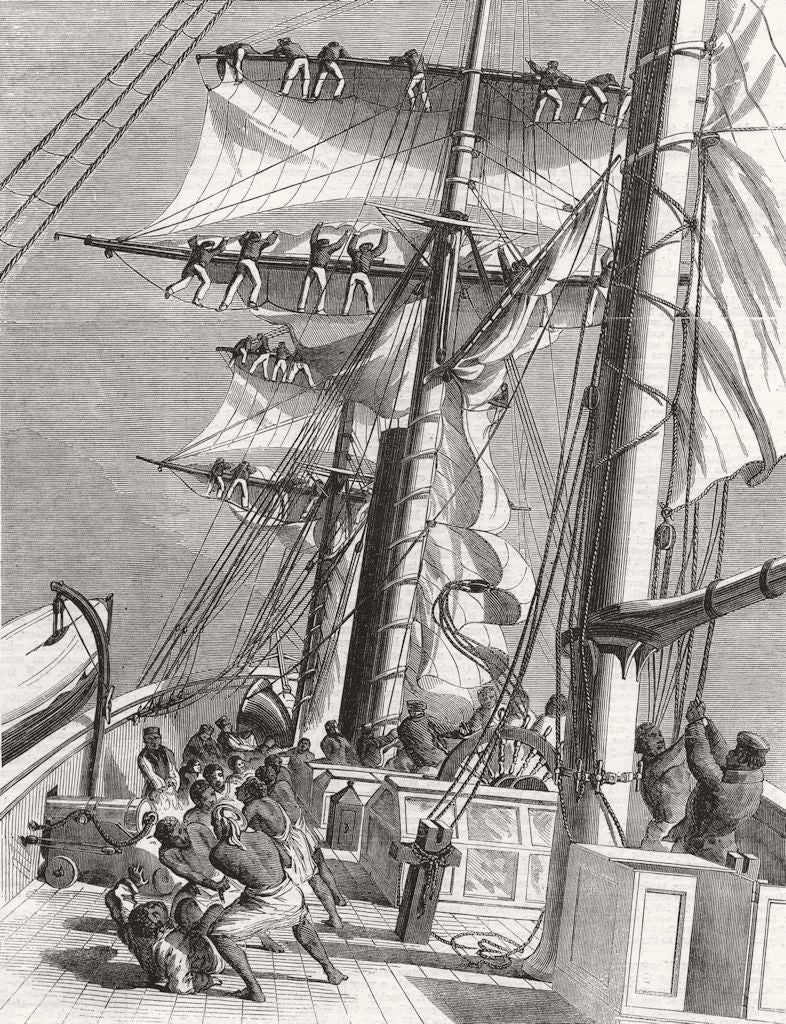 LIVINGSTONE. HMS Lynx, sent for relief of expedition 1860 old antique print